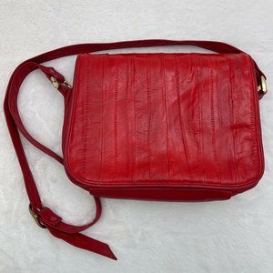 Vintage Sunco Genuine Eel Skin Purse Red